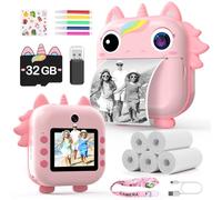 Instant Camera for Kids,Unicorns Kids Camera Instant Print Toys for Girls, Birthday Gift, Selfie Video Camera for Kids,48MP Digital Camera 32G TF Card&5 Roll Print Paper,Toddler Toys,Christmas
