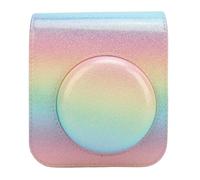 Instant Camera Protective Case, Instant Film Camera Travel Case, PU Leather Bag with Pocket and Removable Adjustable Shoulder Strap for mini 12(Rainbow) (Colorful)
