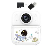Instant Camera with Dual Lenses and Color Printing, 1080P Video Recording with 2.4-Inch Eye-Protective Display and 16x Digital Zoom, Includes 32GB Card and Accessories in White