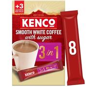 Instant Coffee 8 Sachets Pack Range - Just Add Hot Water | Café Style Coffee at Home (3 in 1 Smooth White Instant Coffee Sachets 8 X 12.6g)