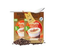 Instant Coffee Sachets Bundle │Includes: 2x Mokate Gold Premium Pumpkin Spice Latte Sachets Pumpkin Spice Coffee (8 instant coffee sachet each) │ Bundled with 1x Stainless Teaspoon by Donny & Dev