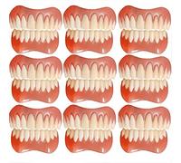 Instant Dentures Perfect Smile Reusable Detachable Silicone Cosmetic Veneer Upper and Lower Natural Shade Comfort Fit Dental Prostheses for Men and Women,9pc
