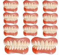 Instant Dentures Perfect Smile Reusable Detachable Silicone Cosmetic Veneer Upper and Lower Natural Shade Comfort Fit Dental Prostheses for Men and Women,11pc