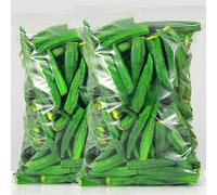 Instant Dried Okra, Dried Vegetables and Fruits,Freeze Vegetable Jerky, Okra Fruit and Vegetable Crisps, Fruit Snacks, Vegan, Snack Foods (500g)