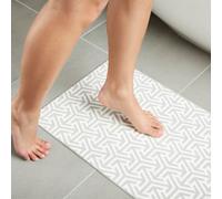 Instant Drying Bathroom Bath Mat Shower Mat, No More Wet Floors For Life, 9 Options, 39 x 60 CM, Non Slip, Warm To Touch Natural Stone With Evapor8 Technology, Anti Mould (White & Grey Multi Arrow)