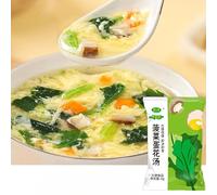 Instant fresh vegetable soup, freeze dried vegetable soup, corn soup, seaweed spinach soup, meal replacement breakfast, nutritious wild vegetable soup, side dishes (Spinach soup,5 packs)