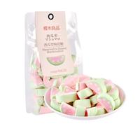 Instant fruit cotton candy, delicious marshmallow, orange strawberry gummy candy, mixed soft candy gift package, wedding candy, substitute breakfast bread, biscuits, Dim sum (Watermelon,1 bag)