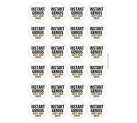Instant Genius Just Add Beer Circular Matt Paper Stickers A4 Sheet of 24 (Each Sticker is 45mm Diameter)