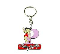 Instant Gifts Betty Boop Letter Initial 'P' Metal Keyring