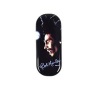 Instant Gifts Bob Marley Glasse Case, Black Hard Shell Storage Case with Profile Design and Autograph Eyewear Case