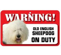 Instant Gifts Dog Signs Old English Sheepdog Pet Sign - Laminated Card