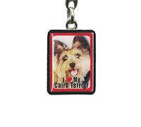 Instant Gifts PEK Cairn Terrier Dog Keyring - 4cm x 3cm