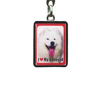 Instant Gifts PEK Samoyed Dog Keyring - 4cm x 3cm