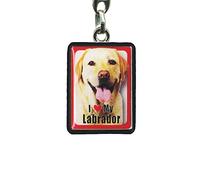 Instant Gifts PEK Yellow Labrador Dog Keyring - 4cm x 3cm