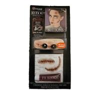 INSTANT HALLOWEEN COSTUME Peel and Stick 3D FX Halloween Kit, Costume Makeup, Buttons Rag Doll Stitch Face Design, Special Effects Prosthetic Appliance