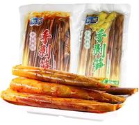 Instant hand peeled bamboo shoots 200g/400g/pack，Pickled pepper Crispy Bamboo shoots,spicy chinese snack,fresh mountain pepper bamboo shoots,spicy strips (Red Pepper Taste200g/Pack,5 pack)