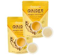 Instant Honey Ginger Drink Crystals - Meltable Tea Sachets, Fresh Ginger & Honey Flavor, Hot Or Cold Beverage(2pcs)