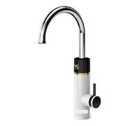 Instant Hot Water Faucet Electric Water Heater Faucet 2in1 with Digital Display Heating Tap Rapid Safe(Black and White)