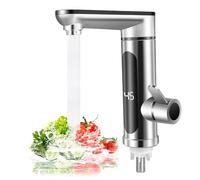 Instant Hot Water Faucet Tap, 360° Swivel Stainless Steel Electric Hot and Cold Mixer Water Heater Faucet, 3300W Instant Tankless Faucet with LED Digital Display, for Kitchen Bathroom