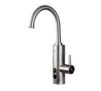 Instant Hot Water Heater Tap with Digital Temperature Display, Electric Hot Water Tap 360 Degrees Swivel Spout, Cold and Hot Dual Use 220V Self Heating Tap for Kitchen, Bathroom, Utility and Garage