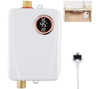 Instant Hot Water Heater Under Sink, 220V 3500W Mini Electric Tankless Hot Water Heater for Shower with LCD Display,Tankless Heating Element Water Heater with Energy Efficient Supply System