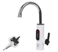 Instant Hot Water Tap, 3300W Electric Hot Water Faucet, Stainless Steel Electric Water Heater Tap, 360° Rotatable, LED Temperature, Hot and Cold Kitchen Faucet (Style A, White)