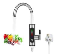 Instant Hot Water Tap, Electric Tap UK Plug, 220V 3000W Electric Hot and Cold Mixer Water Faucet with LED Digital Display for Kitchen Bathroom