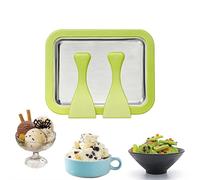 Instant Ice Cream Roll Maker,Aluminium Alloy DIY Roller Pan with 2 Scrapers,Large Rolled Ice Cream Maker for Sorbet Frozen Yogurt Gelato,Homemade DIY Frozen Yogurt Ma-ker Machine for Kids Home Family