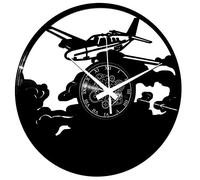 Instant Karma Clocks | Airplane Wall Clock | Aircraft and Clouds Silhouette Design | Silent Quartz Movement | Perfect for Pilots, Aviation Fans and Travel-Themed Rooms