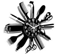 Instant Karma Clocks | Wall Clock | Hairdresser | Barber Shop | Beauty Hairstyles | Hair Salon | Men and Women, Vinyl, Black, ⌀30cm