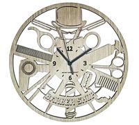 Instant Karma Clocks Wall Clock ➤ Barber Shop Beard Salon Beauty Hairdressing Professional, HDF Wood, Oak, Ø12inch