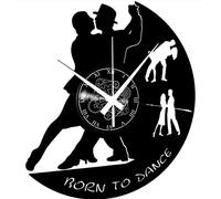 Instant Karma Clocks | Born to Dance Wall Clock with Romantic Dancers Silhouette | Silent No-Ticking | Perfect for Bedroom, Office, Studio, Cabin, Living Room | Unique Decoration