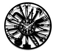 Instant Karma Clocks | Carpenter Wall Clock with Tools and Workshop Design - Silent No-Ticking | Perfect for Bedroom, Office, Studio, Cabin, Living Room - Unique Decoration