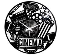 Instant Karma Clocks | Cinema Wall Clock with Movie Icons and Film Reels | Silent No-Ticking Quartz Movement | Perfect for Bedroom, Office, Studio, Cabin, Living Room - Unique Decoration