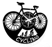 Instant Karma Clocks Vinyl Wall Clock Bike Bicycle Tour Cycling Sports Decorative Room, Black