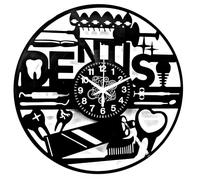 Instant Karma Clocks | Dentist Wall Clock | Dental Instruments Design | Dental Practice Decoration | Modern Medical Furniture | Gift Idea for Dentists (Black-Vinyl)