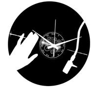 Instant Karma Clocks | DJ Turntable Wall Clock with Hand & Needle Design | Silent No-Ticking | Perfect for Bedroom, Office, Studio, Cabin, Living Room | Unique Decoration