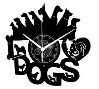 Vinyl Wall Clock Vintage Handmade Decor Home Office Pets Dogs I Love