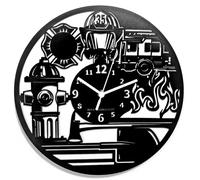 Instant Karma Clocks | Firefighter Wall Clock - Silent Non-Ticking Quartz - Wall Decoration for Fire Station, Rescue Office, Fireman Gift, Hero Tribute Decor