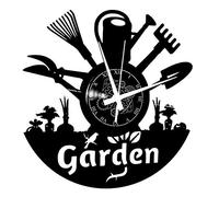 Instant Karma Clocks Vinyl Wall Clock Record - Green House Flowers Garden Gardening