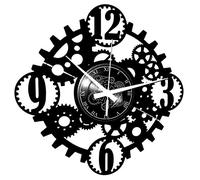 Instant Karma Clocks | Gear Wall Clock with Bold Numbers - Silent No-Ticking - Perfect for Bedroom, Office, Studio, Kitchen, Living Room | Modern Design Unique Decoration