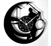 Instant Karma Clocks | Golf Wall Clock with Golfer Silhouette and Club Detail | Silent No-Ticking | Perfect for Bedroom, Office, Studio, Kitchen, Living Room | Unique Decoration