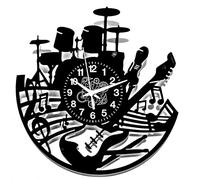 Instant Karma Clocks | Guitar & Drums Wall Clock for Musicians and Rock Lovers - Silent No-Ticking | Perfect for Bedroom, Office, Studio, Cabin, Living Room - Unique Decoration