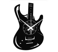 Instant Karma Clocks | Guitar Wall Clock | Stylish Instrument Silhouette Design | Silent Quartz Movement | Perfect for Guitarists, Music Rooms and Studios
