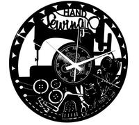 Instant Karma Clocks | Hand Sewing Wall Clock with Vintage Machine, Needles, and Thread Design - Silent No-Ticking | Perfect for Bedroom, Office, Studio, Cabin, Living Room - Unique Decoration