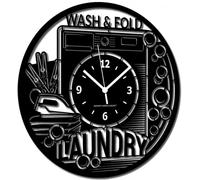 Instant Karma Clocks | Laundry Wall Clock - Silent Non-Ticking Quartz - Wall Decoration for Laundry Room, Washing Area, Utility Space, Ironing Corner