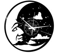 Instant Karma Clocks | Moon and Stars Wall Clock - Silent No-Ticking | Perfect for Bedroom, Office, Studio, Living Room | Unique Decoration