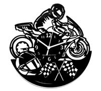 Instant Karma Clocks | Motorcycle Racing Wall Clock - Silent Non-Ticking Quartz - Wall Decoration for Biker, Racing Fan, Garage, Man Cave, Trackside Decor