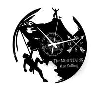 Instant Karma Clocks | Mountain Climbing Trekking Wall Clock with Hiker Silhouette and Compass | Silent Quartz Movement | Perfect for Outdoor Enthusiasts and Nature Lovers