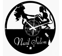 Instant Karma Clocks | Nail Salon Wall Clock with Manicure Scene - Silent No-Ticking - Perfect for Bedroom, Office, Studio, Kitchen, Living Room - Modern Design Unique Decoration